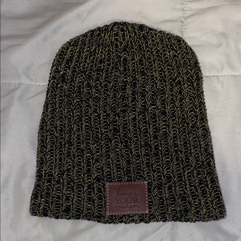 Love Your Melon Black and Yellow Beanie